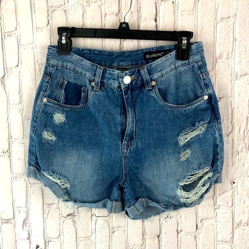 Blank NYC distressed denim cut off shorts size 27